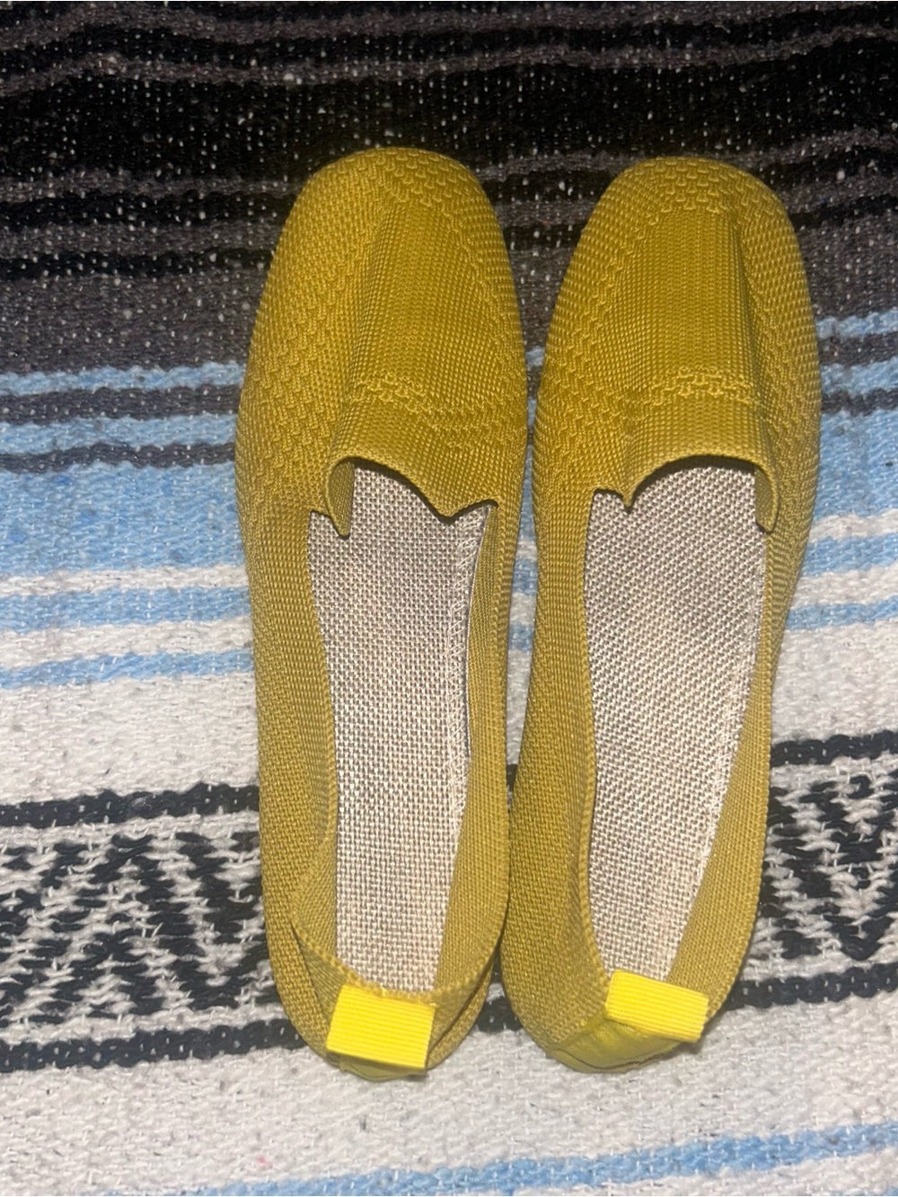 Women's Knit Slip-On Flats in Mustard Yellow